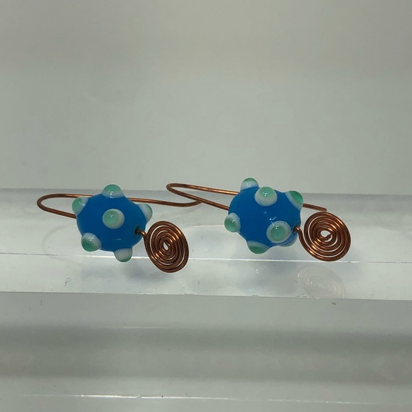 Blown Glass Bead Earrings - Picture 3 of 4